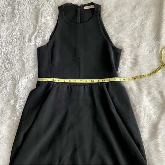 Celine Dress Black Sleeveless Fit & Flare Pockets Minimalist Luxury Classic LBD - Picture 10 of 12